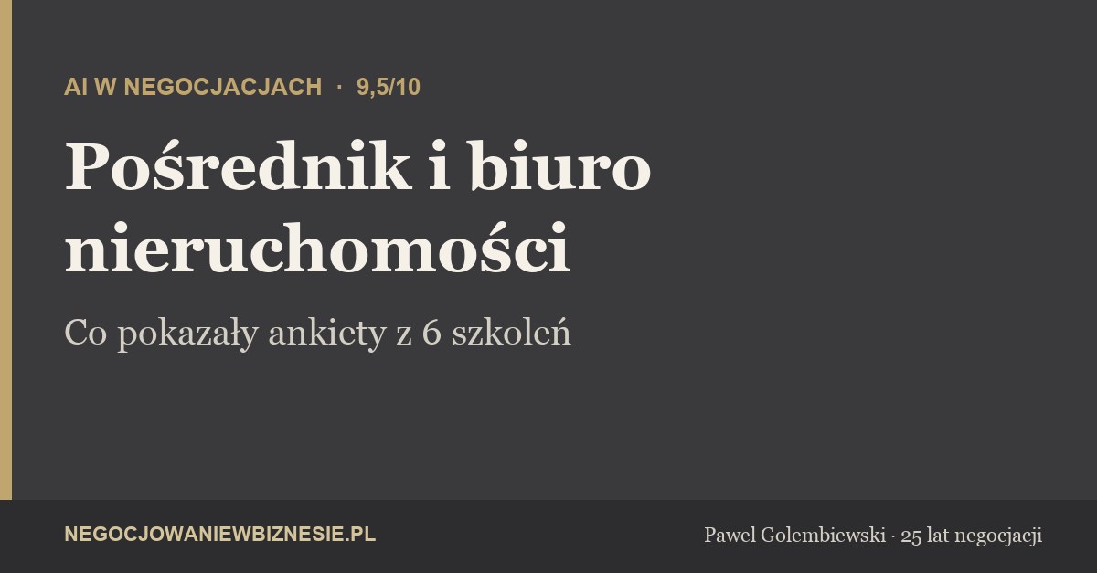 AI w negocjacjach 9,5/10 - pośrednik i biuro nieruchomości - negocjowaniewbiznesie.pl