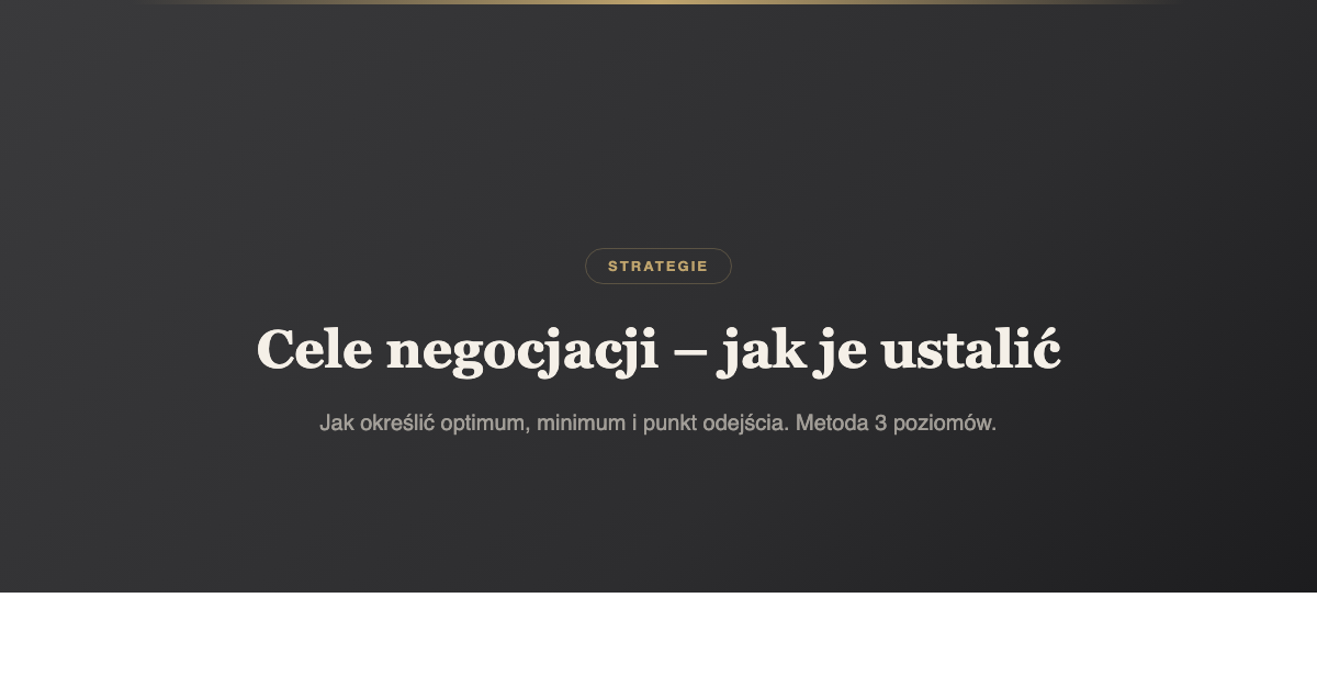 Cele negocjacji jak je ustalic