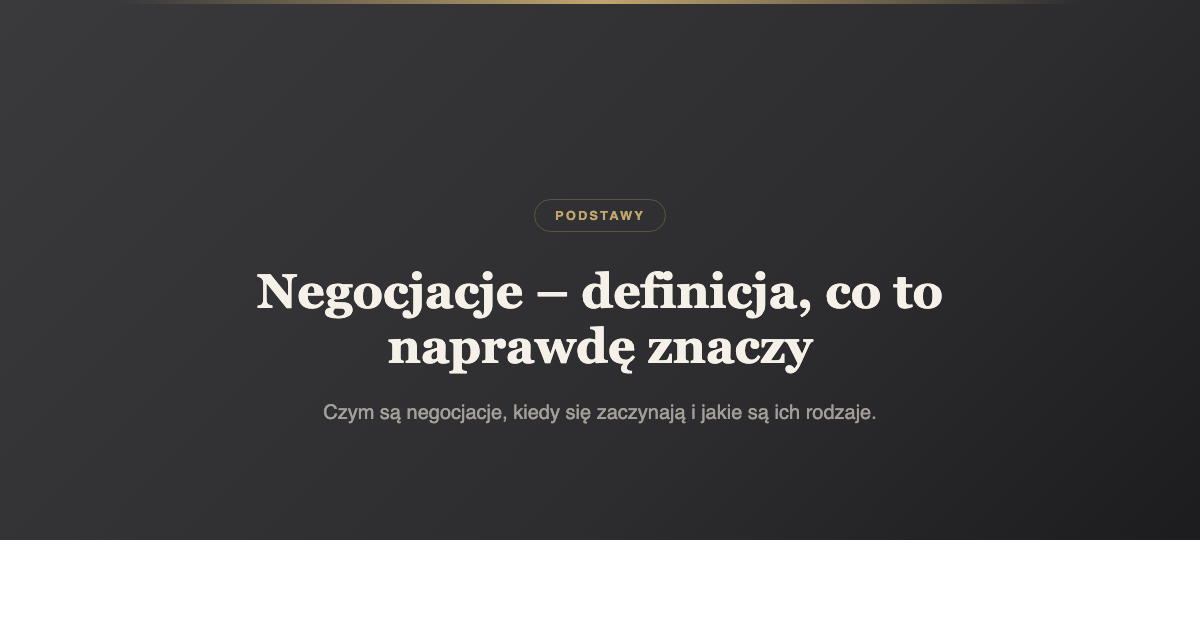 Negocjacje definicja co to naprawde znaczy